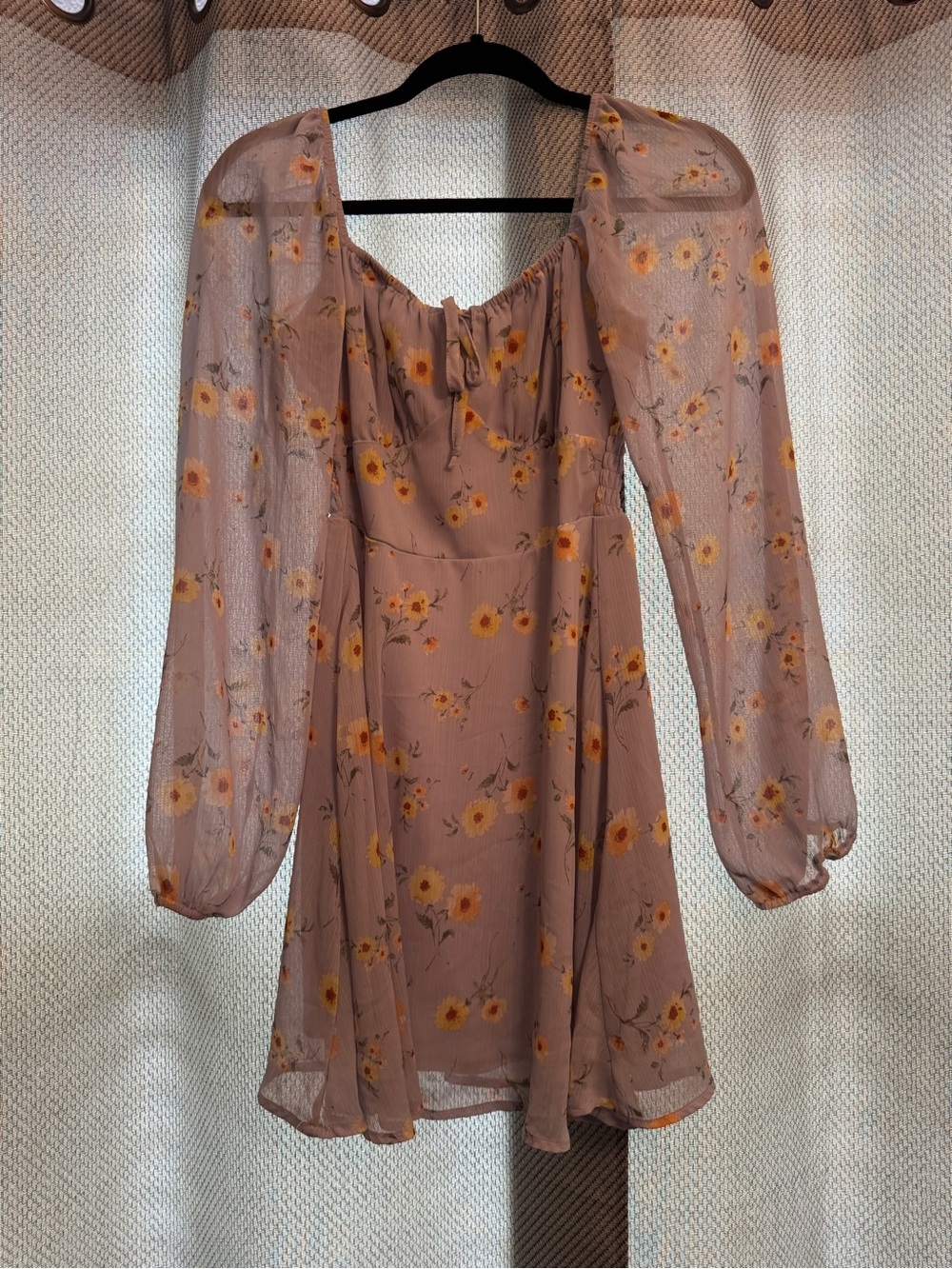 Inspired Hearts Lilac Purple Floral Long Sleeve Mini Dress
